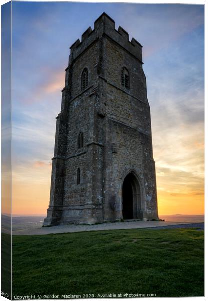 St Michael's Tower, Glastonbury Tor Canvas Print by Gordon Maclaren