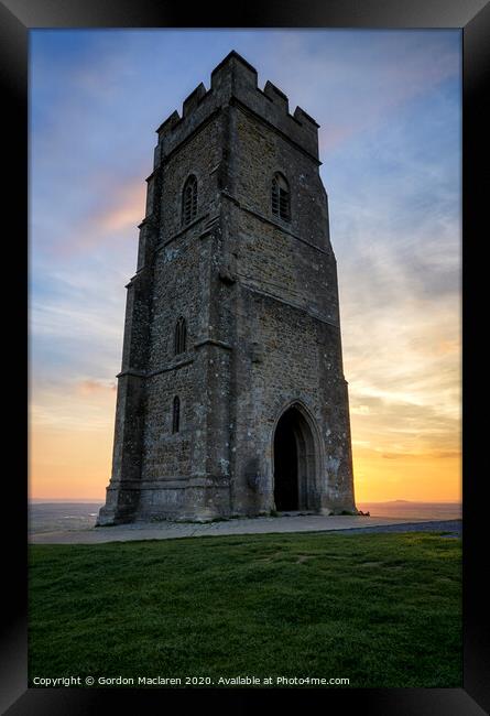 St Michael's Tower, Glastonbury Tor Framed Print by Gordon Maclaren