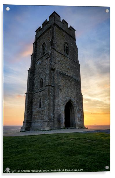 St Michael's Tower, Glastonbury Tor Acrylic by Gordon Maclaren