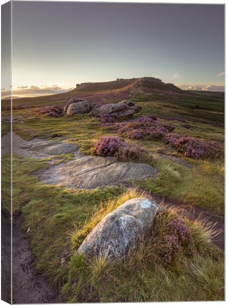 Carl Wark to Higger Tor Canvas Print by Paul Andrews