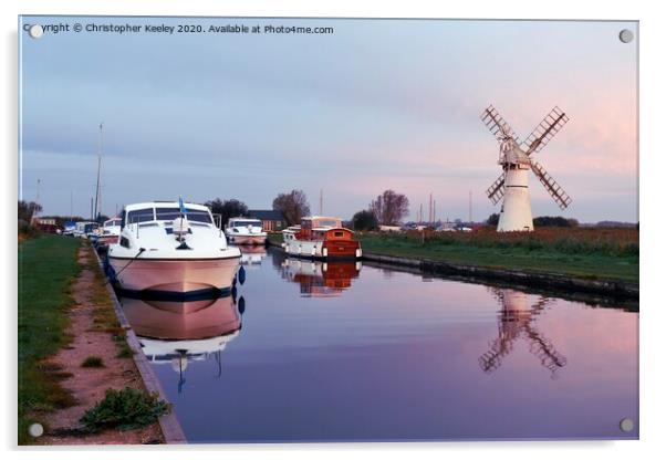 Sunrise at Thurne Mill Acrylic by Christopher Keeley