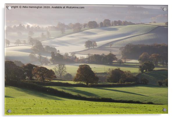 Mid Devon over the Culm Valley Acrylic by Pete Hemington