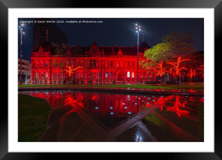 Remembrance Red at the town hall Framed Mounted Print by Kevin Winter