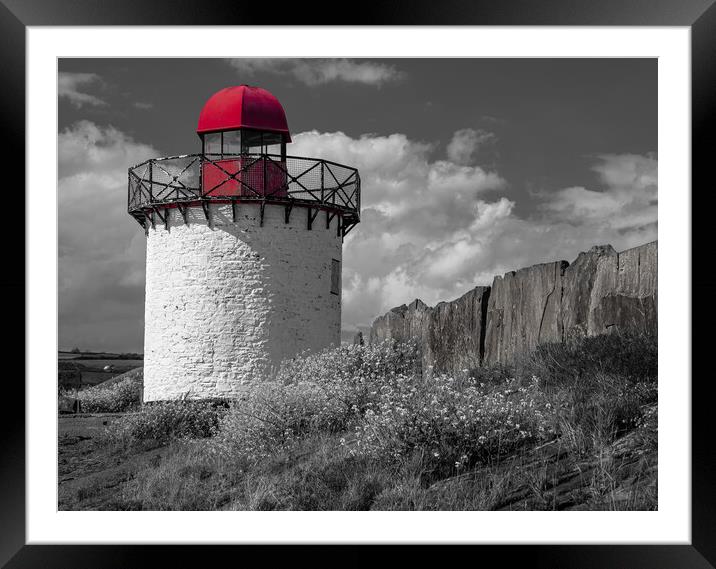 Lighthouse at Burry Port, Carmarthenshire. Framed Mounted Print by Colin Allen