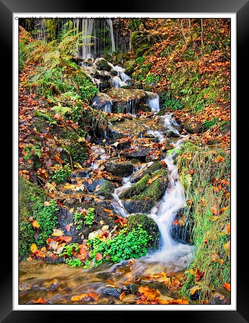 Autumn waterfall Framed Print by tom downing