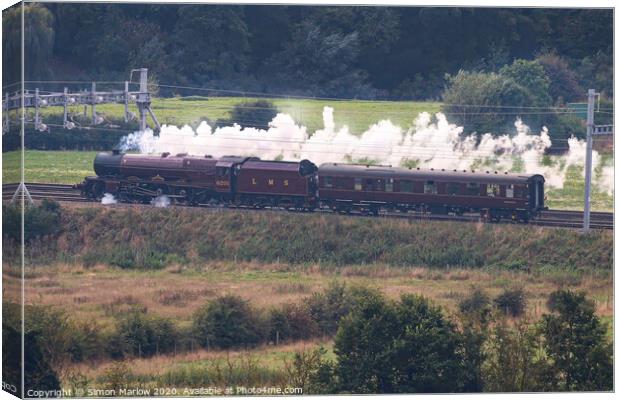 Majestic Steam Train in Goring Canvas Print by Simon Marlow
