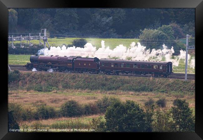 Majestic Steam Train in Goring Framed Print by Simon Marlow