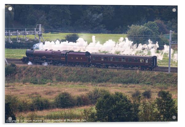 Majestic Steam Train in Goring Acrylic by Simon Marlow