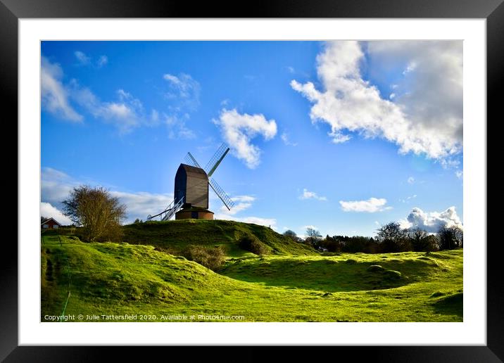 Brill windmill landscape, Oxfordshire in the Autum Framed Mounted Print by Julie Tattersfield