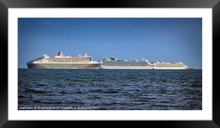 Triple Cruise Ships Framed Mounted Print by Graeme B