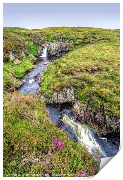 Waterfall at the burn of Lunkett Shetland Print by Richard Ashbee