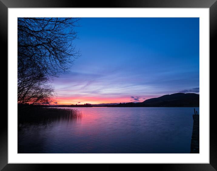Lake of Menteith sunset. Framed Mounted Print by Tommy Dickson