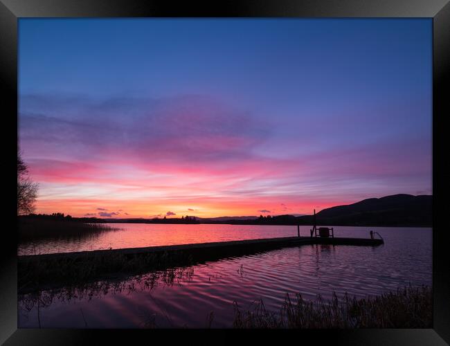 Lake of Menteith Sunset Framed Print by Tommy Dickson