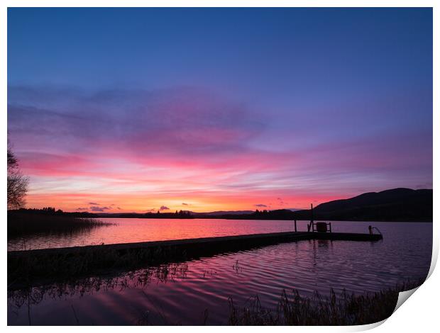 Lake of Menteith Sunset Print by Tommy Dickson