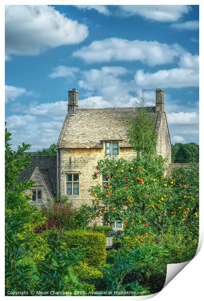 Northleach Cottage Print by Alison Chambers