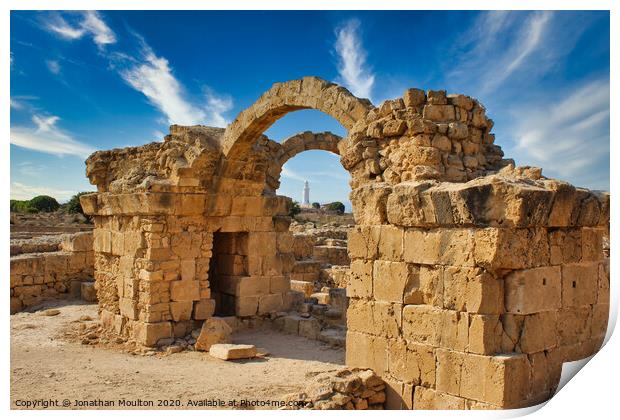 Archaeological Ruins in Paphos Print by Jonathan Moulton
