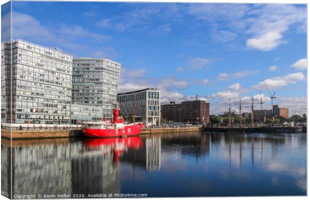 Lightship, Canning Dock, Liverpool Canvas Print by Kevin Hellon
