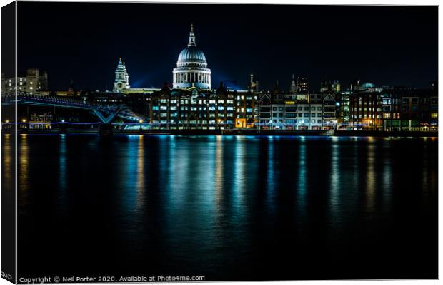 St Pauls from South Bank Canvas Print by Neil Porter