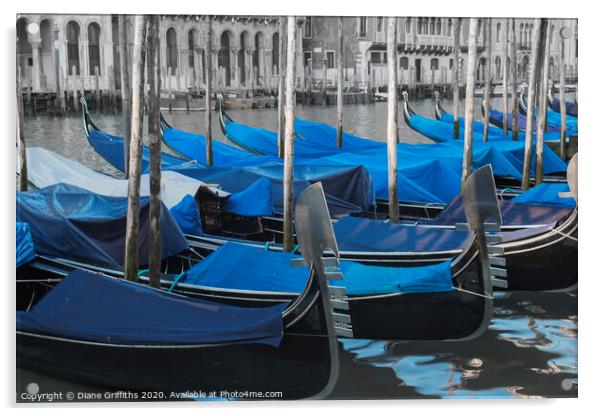 Venice Gondolas Acrylic by Diane Griffiths
