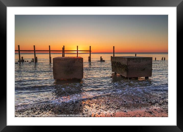 Sunrise over the sea defences Framed Mounted Print by Graeme Taplin Landscape Photography