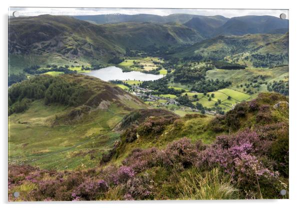 Glenridding and Patterdale from Heron Pike, Lake District, Cumbria, UK Acrylic by David Forster