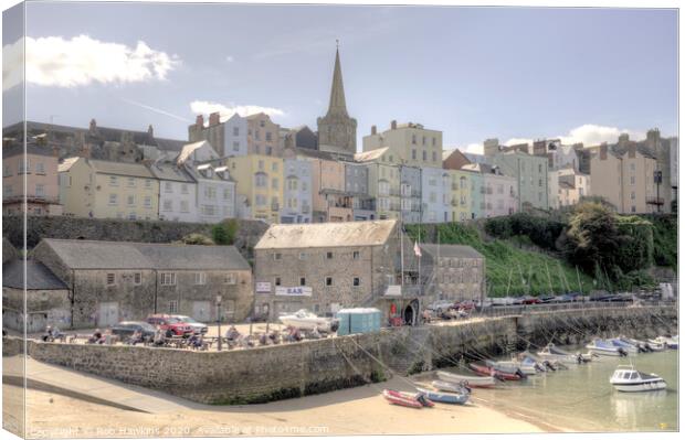 The Pastel Shades of Tenby  Canvas Print by Rob Hawkins