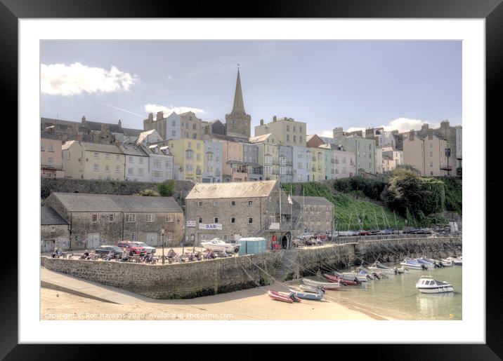 The Pastel Shades of Tenby  Framed Mounted Print by Rob Hawkins