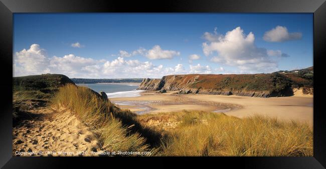Three Cliffs Bay Swansea Framed Print by Chris Warren