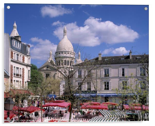 Sacre Coeur  & Place du Tertre Paris Acrylic by Chris Warren