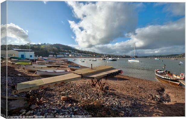 The Old Boat Launch on Teignmouth Back Beach Canvas Print by Rosie Spooner