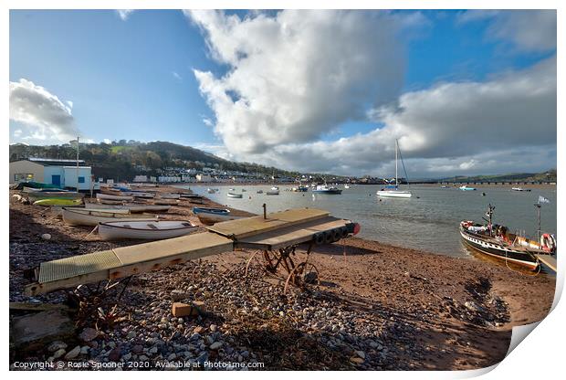 The Old Boat Launch on Teignmouth Back Beach Print by Rosie Spooner