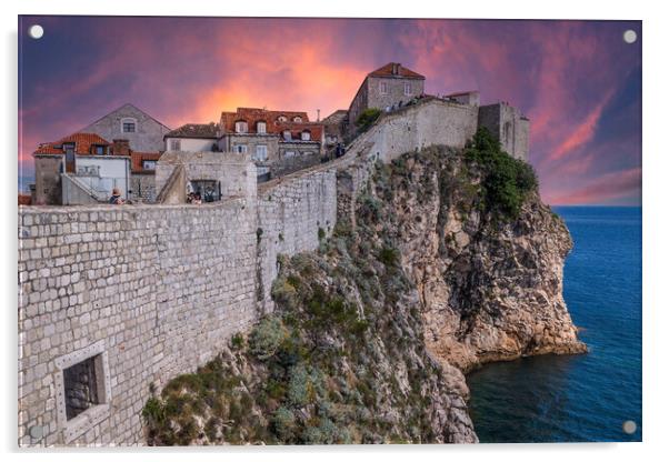 The Ancient Walls of Dubrovnik Acrylic by Kevin Snelling