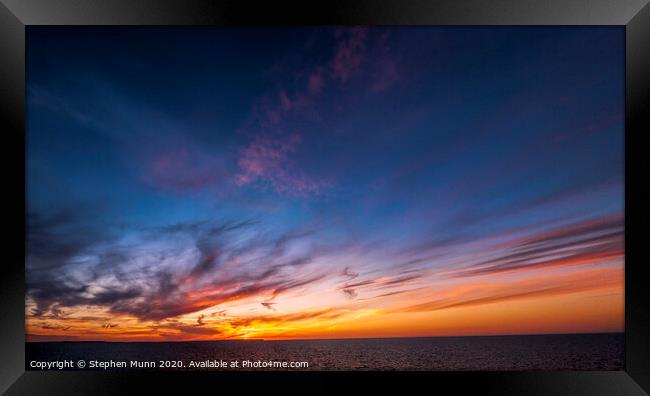Baltic Sea Sunset Framed Print by Stephen Munn