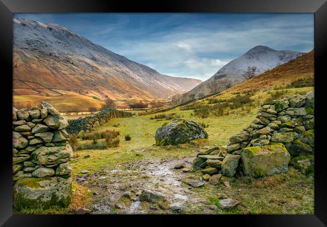Hartsop valley in the lake district Cumbria  Framed Print by Eddie John