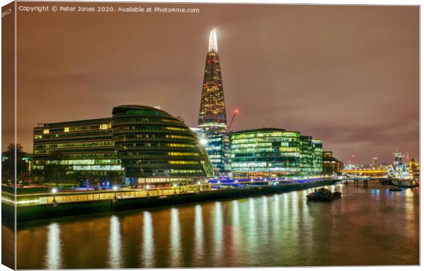 The Shard and City Hall Canvas Print by Peter Jones