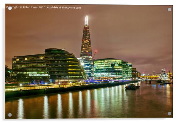 The Shard and City Hall Acrylic by Peter Jones