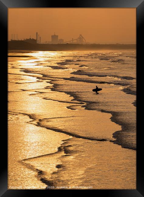 Outdoor Golden Surfer Framed Print by Northern Wild