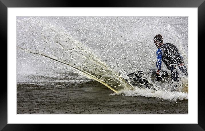Jet Ski wave Framed Mounted Print by Tony Bates