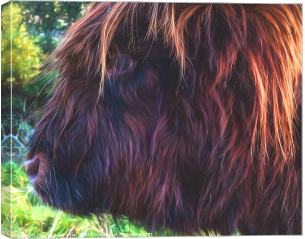 Highland Cow Canvas Print by Lynda Simpson