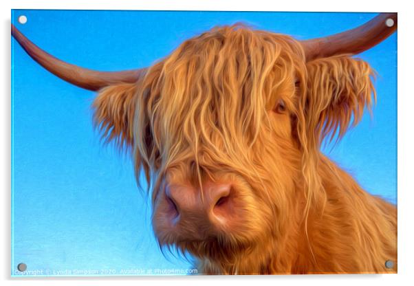 Highland Cow  Acrylic by Lynda Simpson
