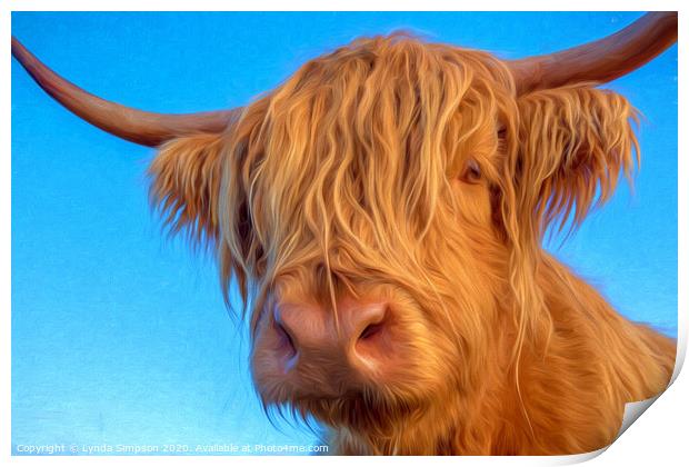 Highland Cow  Print by Lynda Simpson