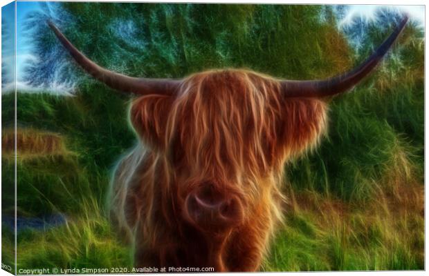 Highland Cow Canvas Print by Lynda Simpson