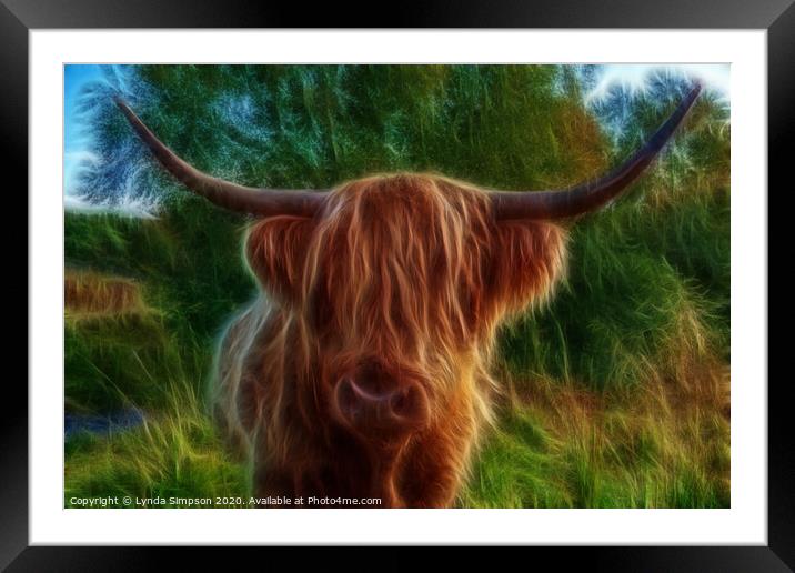 Highland Cow Framed Mounted Print by Lynda Simpson