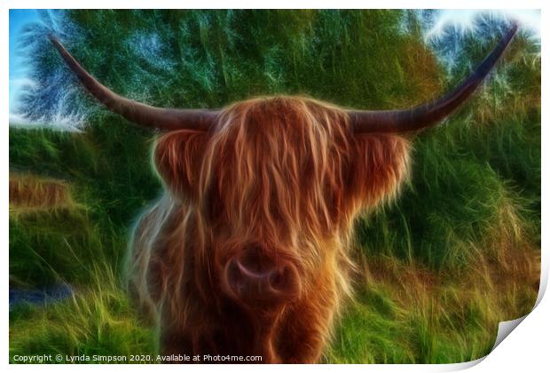 Highland Cow Print by Lynda Simpson