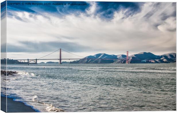 San Francisco looking at the Golden gate bridge from the Sea Canvas Print by Holly Burgess