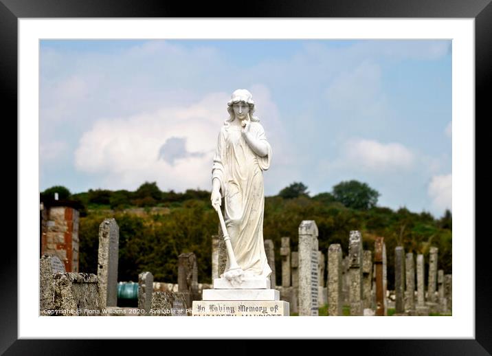 Statue and graveyard Framed Mounted Print by Fiona Williams