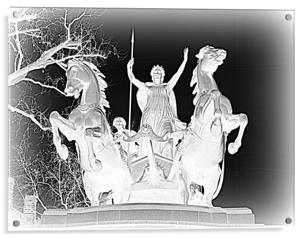 Boadicea and Her Daughters, Victoria Embankment, W Acrylic by Terry Senior