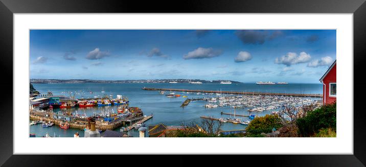 Cruise Ships in the Bay Panorama Framed Mounted Print by Paul F Prestidge