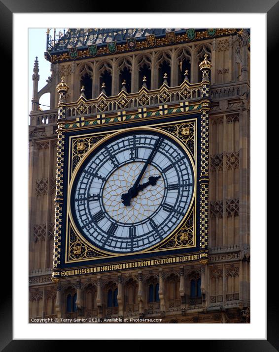Big Ben is the nickname for the Great Bell in the  Framed Mounted Print by Terry Senior