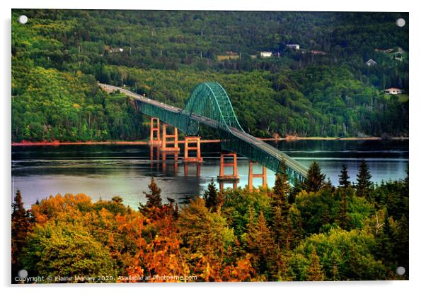 Seal Island Bridge  , Cape Breton, Atlantic  Canad Acrylic by Elaine Manley
